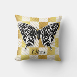 Elegant Butterfly Dekorativ kudde Black