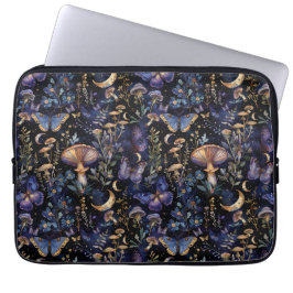 Elegant Butterfly Floral Moons Pattern Laptop Fodral