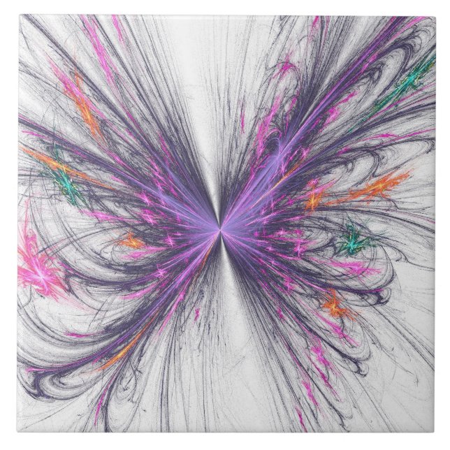Elegant Butterfly Fractal Kakelplatta (Framsidan)