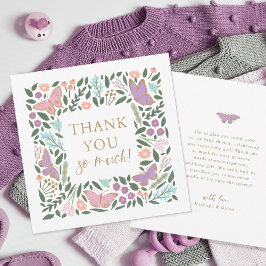 Elegant Butterfly Garden Baby Shower Tack Kort