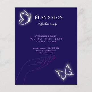 Elegant Butterfly Glow Chic Beauty Salon Flygblad
