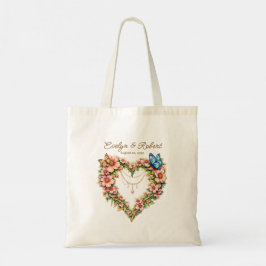 Elegant Butterfly Heart Flora - Anpassad Tygkasse