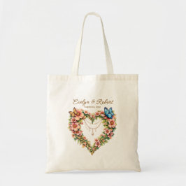 Elegant Butterfly Heart Flora - Anpassad Tygkasse