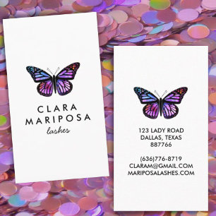Elegant Butterfly Monarch Beauty Lash Visitkort