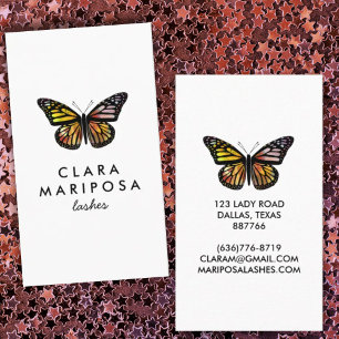 Elegant Butterfly Monarch Beauty Lash Visitkort