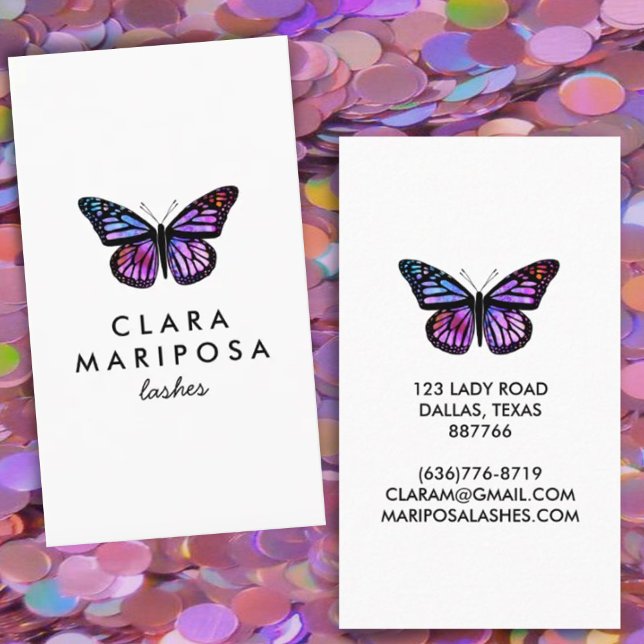 Elegant Butterfly Monarch Beauty Lash Visitkort (Skapare uppladdad)