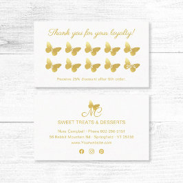 Elegant Butterfly Monogram Guld Tack för din Lojalitetskort