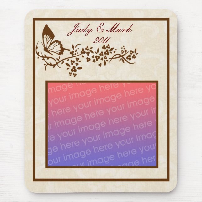 Elegant Butterfly Mouse Pad Musmatta (Framsidan)
