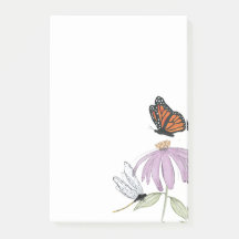 Elegant Butterfly och Lila Flower Snyggt blank