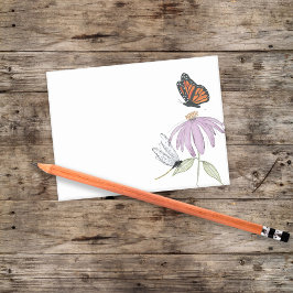 Elegant Butterfly och Lila Flower Snyggt blank Post-it Block