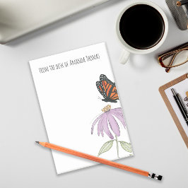 Elegant Butterfly och Lila Flower Snyggt Post-it Block