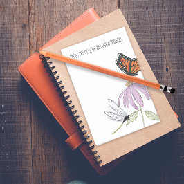 Elegant Butterfly och Lila Flower Snyggt Post-it Block