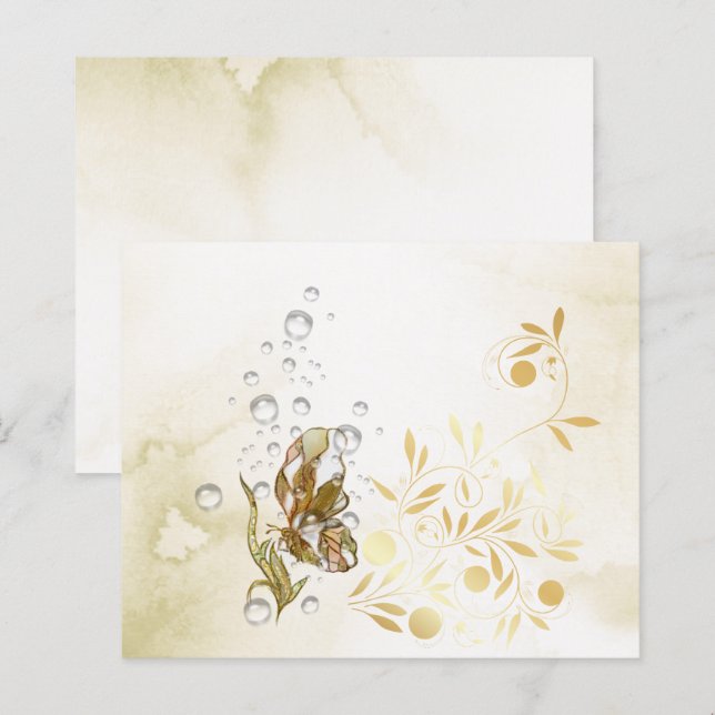 Elegant Butterfly och Pearl Fantasy pappra lakan (Fram/baksida)