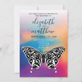 Elegant Butterfly och Sunset Design Inbjudningar