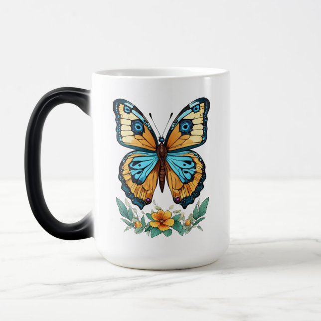 Elegant Butterfly Outline Mugg - Transfor-symbol (Vänster)