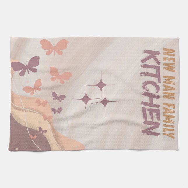 Elegant Butterfly & Pastel Blommigt Decorative Dis Kökshandduk (Horisontell)