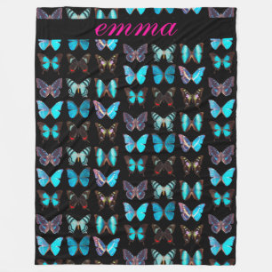Elegant Butterfly Personlig Fleece Blanket
