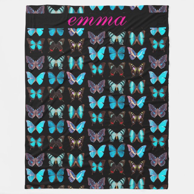 Elegant Butterfly Personlig Fleece Blanket (Framsidan)