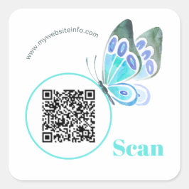 Elegant Butterfly QR-kod - affärstorgstreck Fyrkantigt Klistermärke