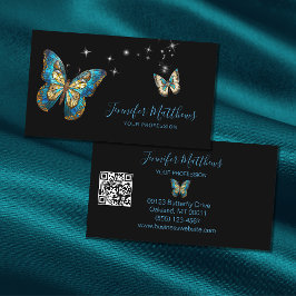 Elegant Butterfly QR-kodskript Visitkort