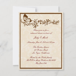 Elegant Butterfly Rehearsal Dinner-inbjudan Inbjudningar