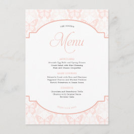 Elegant Butterfly  Rosa Sweet 15 Party Meny