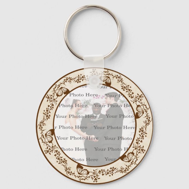 Elegant Butterfly Round-Nyckelring Nyckelring (Framsida)