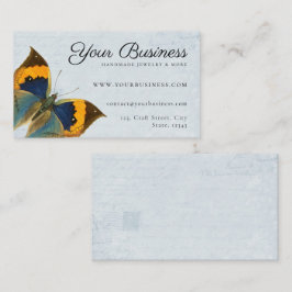 Elegant Butterfly Vintage Blue Romantic Ephemera Visitkort