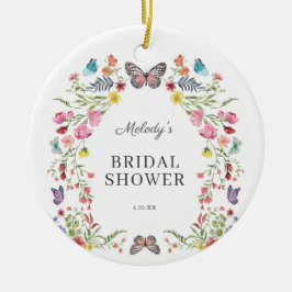 Elegant Butterfly WildblomBlommigt Möhippa Julgransprydnad Keramik