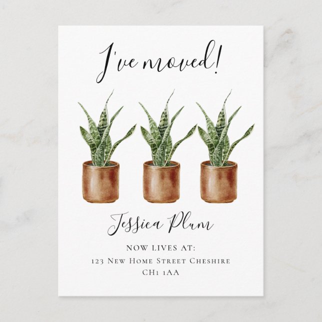 Elegant Byte av Adress I har Flyttat Meddelande Vykort (Framsida)