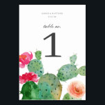 Elegant Cactus Garden | BRÖLLOP Bordsnummer<br><div class="desc">Det här bordsnumret i bröllop har en vacker blomningskaktus parad med typografi av elegant. Det är perfektens val för en rustik ännu elegant bröllop. Den här designen koordinerar med vår Elegant Watercolor Cactus bröllopssviten. Se nedan för mer delar i den här utformningen!</div>