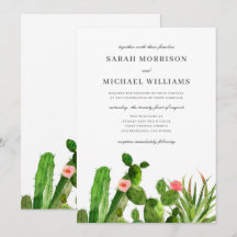 Elegant Cactus Garden | Bröllopsinbjudan