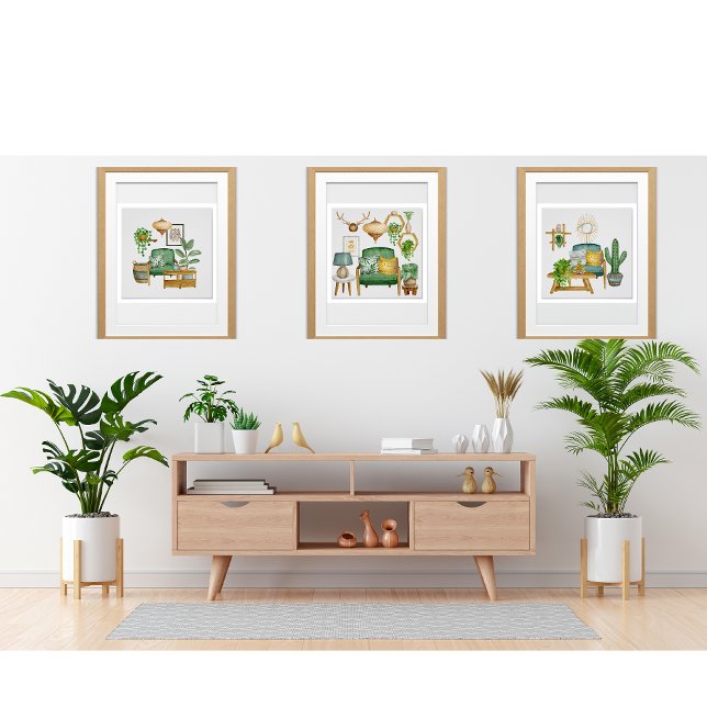 Elegant Cactus Garden vattenfärg Poster (Skapare uppladdad)