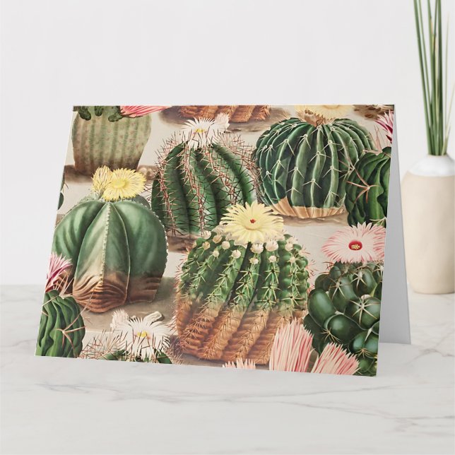 Elegant Cactus Illustration Card Kort (Framsida)