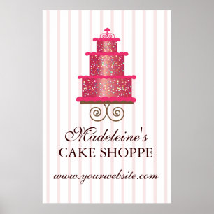 Elegant Cake Anpassningsbar Bakery Business Poster