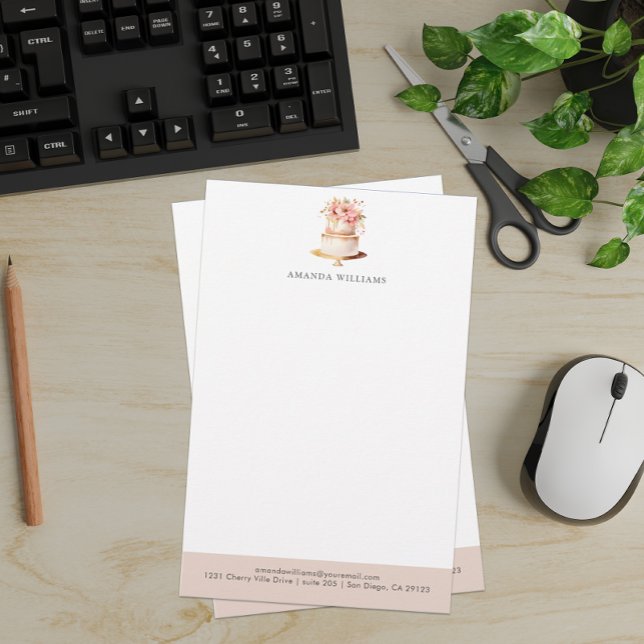 Elegant Cake Anpassningsbar Letterhead Brevpapper (Skapare uppladdad)