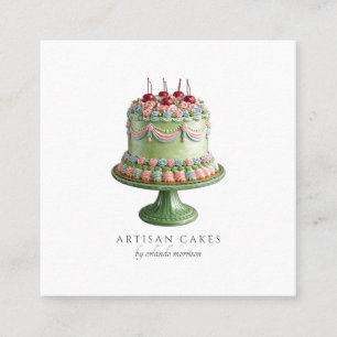 Elegant Cake Bageri Fyrkantigt Visitkort