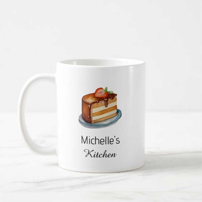 Elegant Cake Baker Pastry Chef för personlig kaffe Kaffemugg (Vänster)