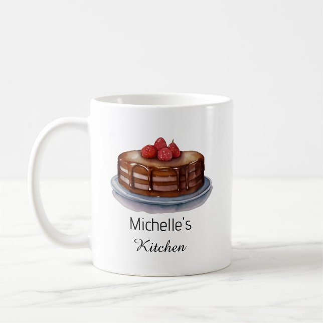 Elegant Cake Baker Pastry Chef personalized Kaffemugg (Vänster)