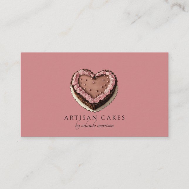 Elegant Cake Bakery Dammig Rosa Visitkort (Framsida)