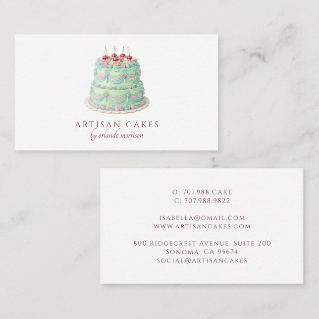 Elegant Cake Bakery -> Elegant Tårta Bageri Visitkort (Fram/baksida)
