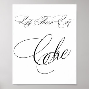 Elegant Cake Black Calligraphy Chic Bord-tecken Poster