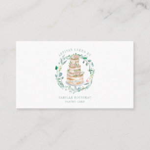 Elegant Cake Business Ca för konditori-bakverk Che Visitkort