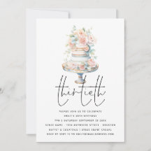 Elegant Cake Dusty Rosa Peach-skript 30års födelse