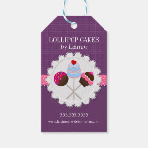 Elegant Cake Pops i Lila Presentetikett
