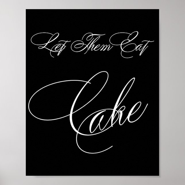 Elegant Cake White Calligraphy | Chic Bord-tecken Poster (Framsidan)