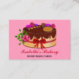Elegant Cakes and Flowers Bakery Home Made Visitkort