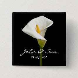 Elegant Cala Lily - Square Button Knapp