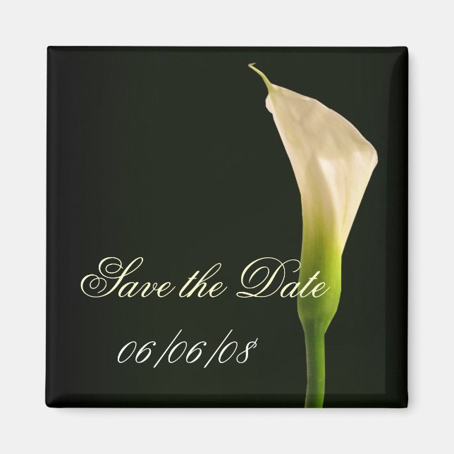 Elegant calla lilja spara datum magnet (Framsidan)