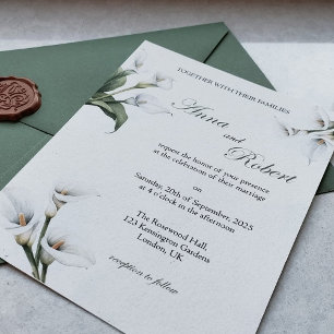 Elegant Callalilja-inbjudan – Blommig design Inbjudningar